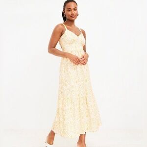 LOFT Eyelet Open Back Maxi Dress